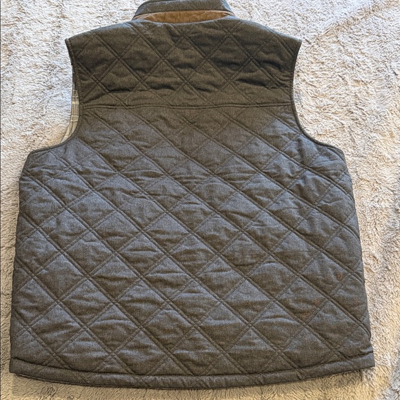 Tommy Bahama Gray Reversible Plaid Quilted Vest Men sz Lg - Picture 7 of 11